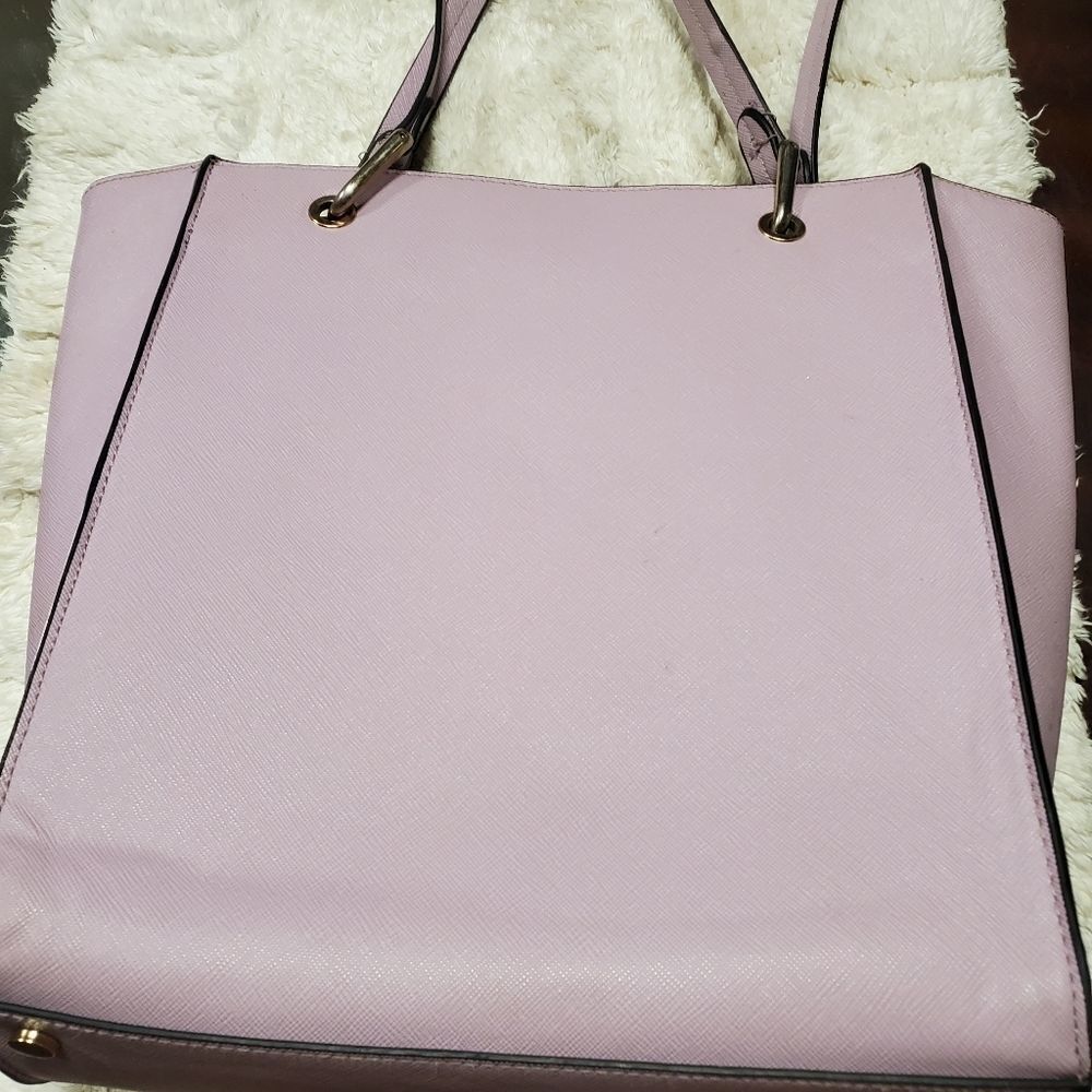 A New Day Purple Lilac Tote Bag Gold Hardware Medium - Picture 3 of 7
